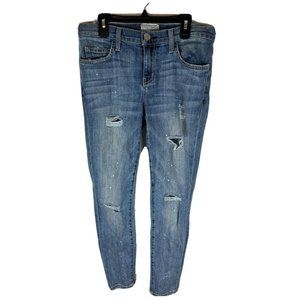 Current/Elliott The Stiletto Super Loved‎ Destroy Paint Splatter Jeans Size 28/0